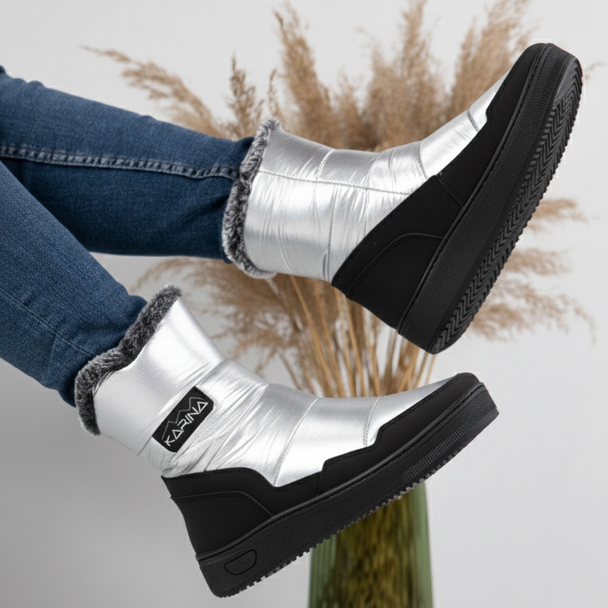 Жіночі зимові дутики з натуральним хутром на замок чорні (4104)