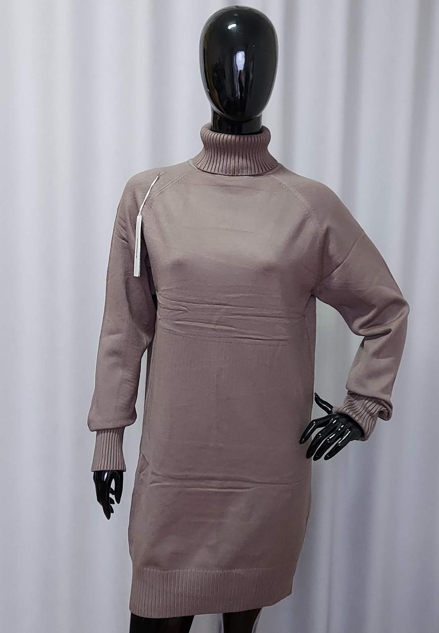 Жіноча сукня гольф кавового кольору з високим коміром (44/52 р), фото 1