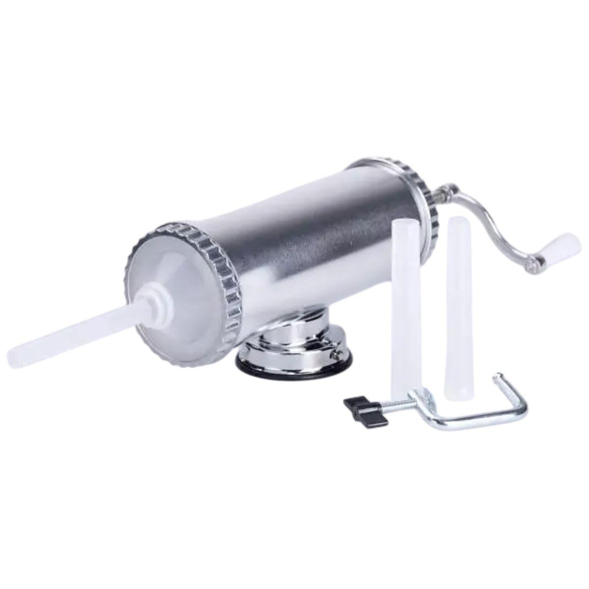 Шприц для ковбаси ручний 11×30 см горизонтальний ковбасний шприц 2 л для фаршу 3 насадки 16788-2, фото 1