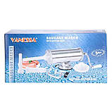 Шприц для ковбаси ручний 11×30 см горизонтальний ковбасний шприц 2 л для фаршу 3 насадки 16788-2, фото 8