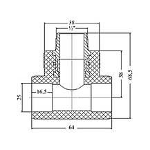 Трійник PPR Blue Ocean 25х1/2"х25 ЗР, фото 2