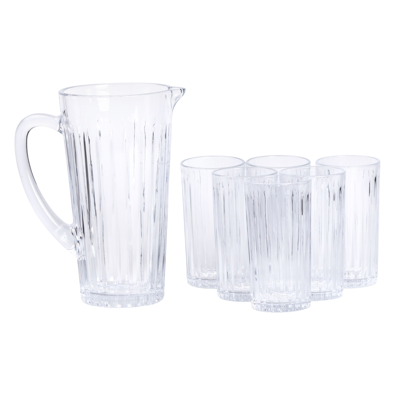 Глечик 1.2 літра зі склянками 6 штук по 320 мл графин для компоту соку води лимонаду HP-19-5, фото 1