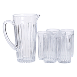 Глечик 1.2 літра зі склянками 6 штук по 320 мл графин для компоту соку води лимонаду HP-19-5, фото 5
