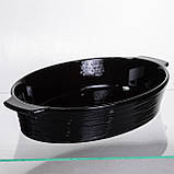 Форма для запікання овальна 36×22.5×7 (см) форма для духовки 2 літри Чорний SH1290, фото 4