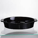 Форма для запікання овальна 36×22.5×7 (см) форма для духовки 2 літри Чорний SH1290, фото 5