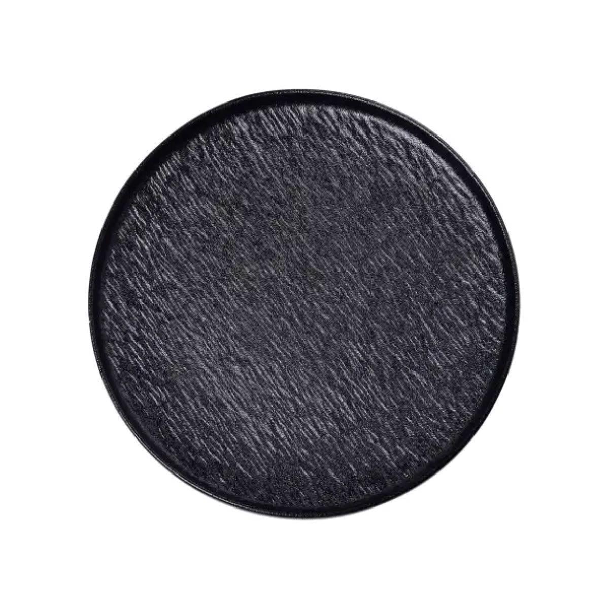 Тарілка порцелянова 25 см плоска чорна HP-7-735, фото 1