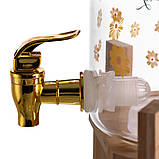 Лимонадниця з краном на дерев'яній підставці 3.6 л скляна лимонадниця диспенсер для напоїв HP-34-17, фото 6