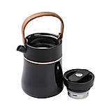 Чайник термос із датчиком температури та вакуумною ізоляцією 700 мл чорний HP-14-22B, фото 3