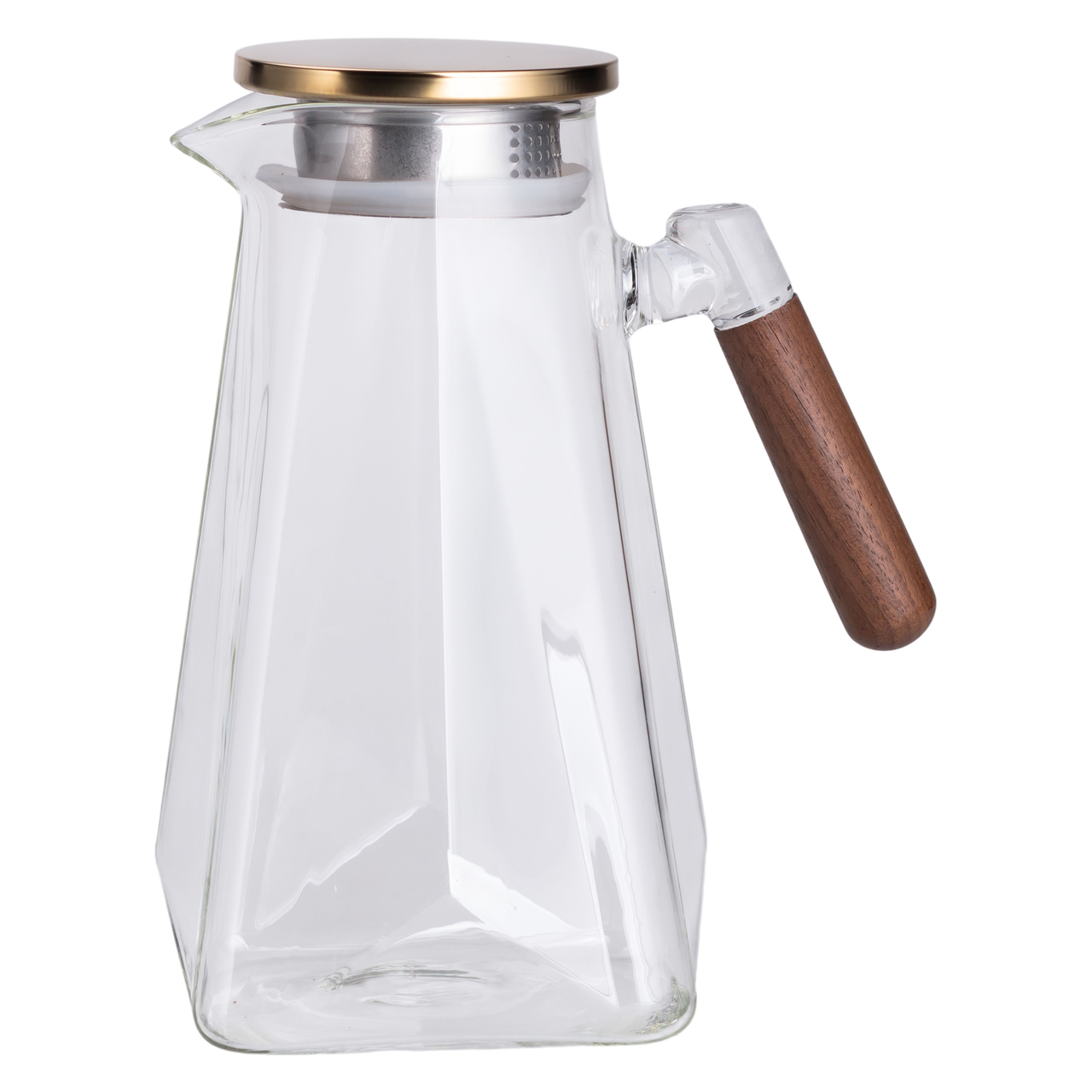 Заварник скляний для чаю 2 л Чайник для заварювання з ручкою прозорий HP-34-32, фото 1