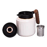 Чайник термос з індикатором температури та заварником 1 л білий HP-14-51W, фото 3