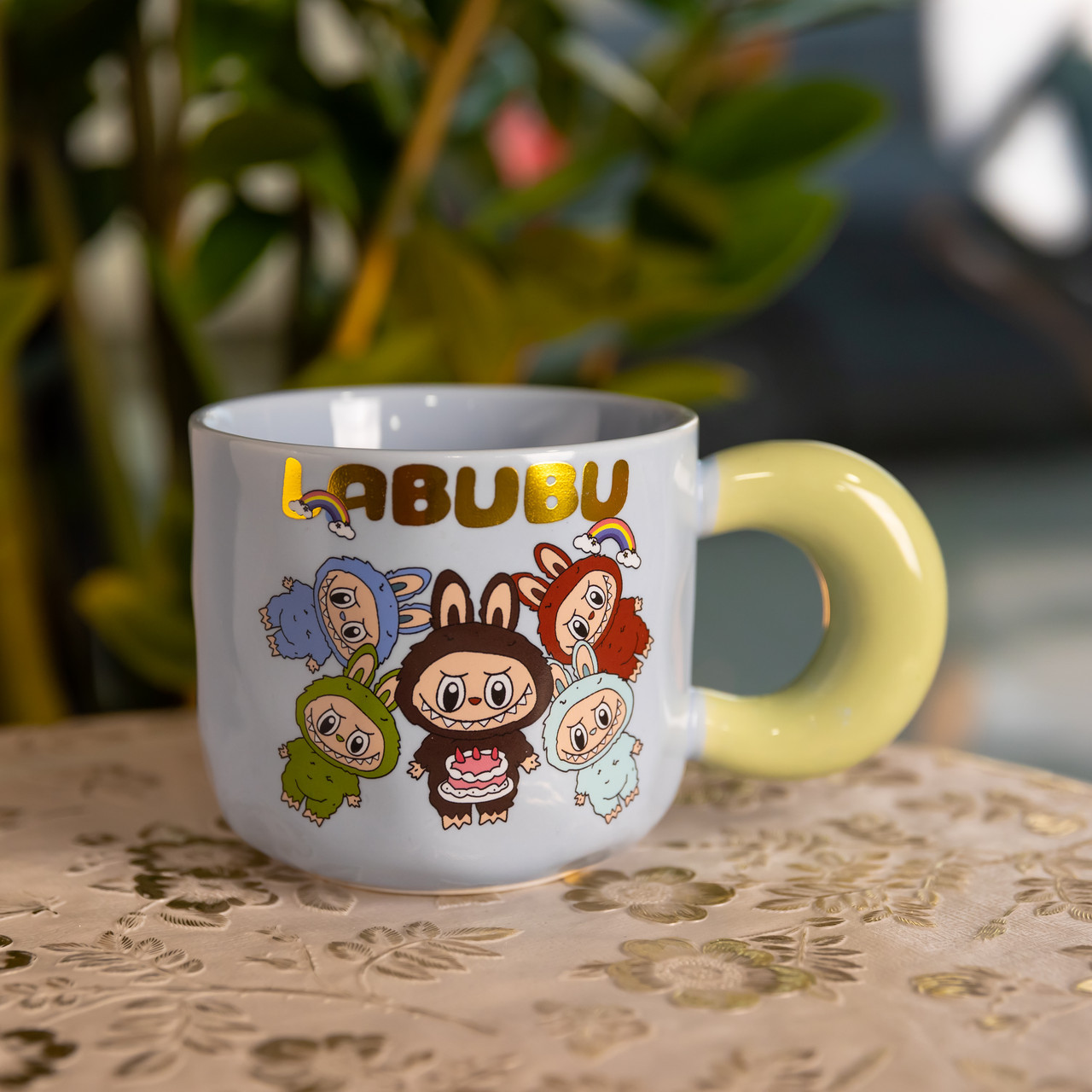 Чашка порцелянова Labubu Bring Joy 400 (мл) подарункова кружка прикольна чашка для дітей на подарунок FM-22C, фото 1