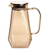 Глечик 1.8 л зі склянками 6 штук по 200 (мл) графин для компоту соку води лимонаду глечик для напоїв Коричневий HP-19-39S, фото 4