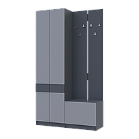 Передпокій Doros Сола 1+3 Doros Графіт/Сірий ДСП 120х40х215 (42005152)