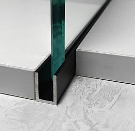 П-подібний профіль для скла душових кабін під плитку 18 мм PDS-1 чорний 3,0 м