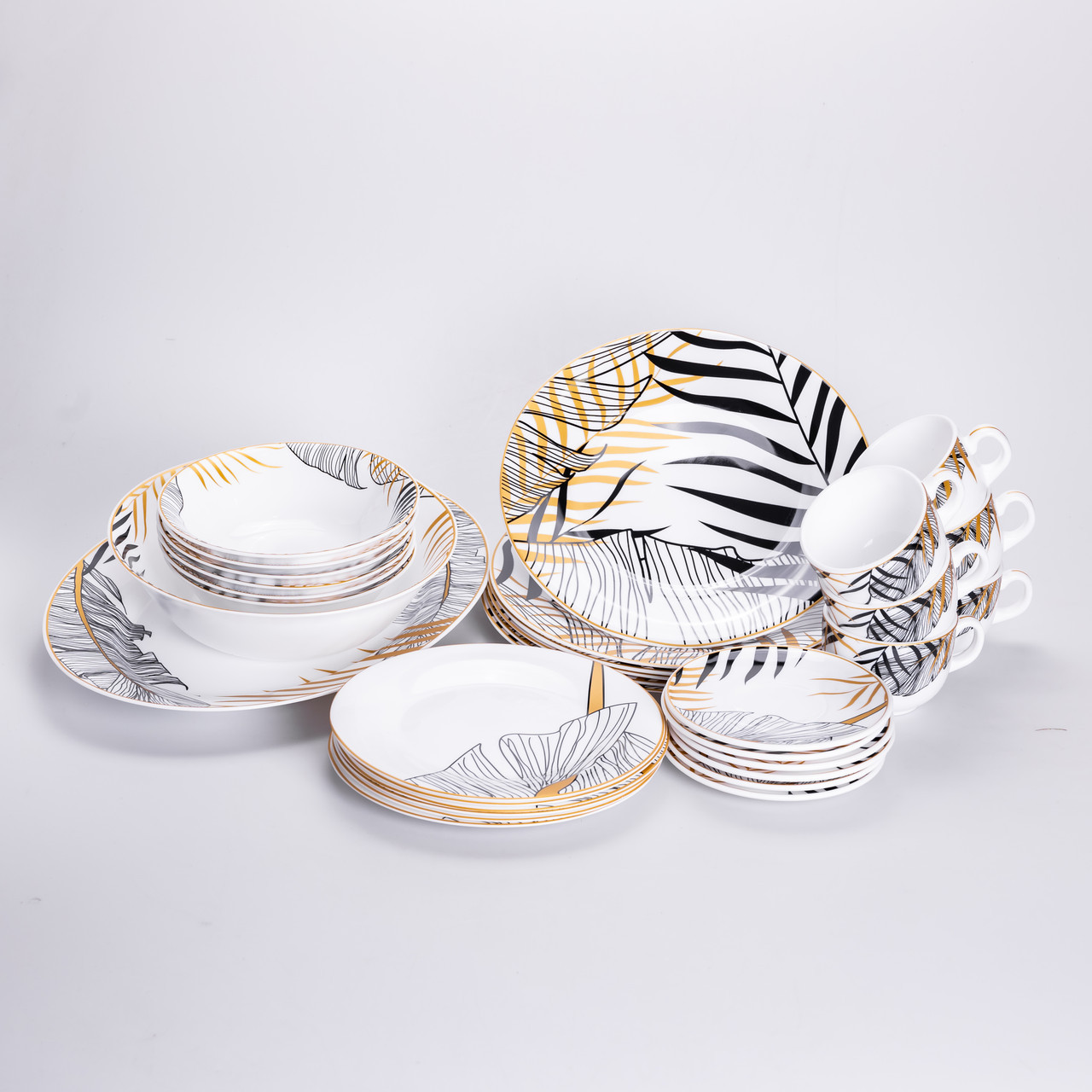 Столовий сервіз з порцеляни Palm на 6 осіб 32 предмети HP-HK-7, фото 1