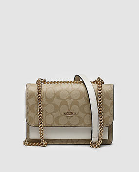 💎 Coach Mini Klare Crossbody in Signature Canvas Beige/White 21 х 15 х 8 см