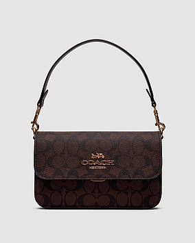 💎 Coach Brynn Flap Crossbody In Signature Canvas Brown 23 x 13 x 6.5 см