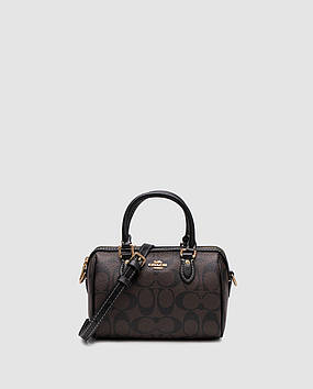 💎 Coach Rowan Brown Satchel In Signature Canvas 17 x 12 x 10 см