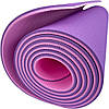 Преміум йога мат 1830×610×6 мм, не ковзаючий двошаровий килимок для фітнесу, TPE-ТС, фіолетовий верх/рожевий низ, фото 6
