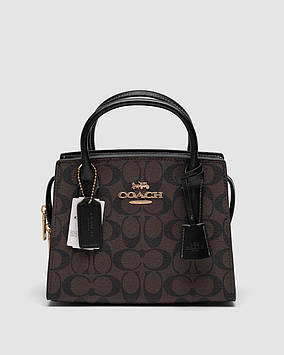 💎 Coach Andrea Carryall In Signature Canvas Brown Black 22 х 17 х 11 см