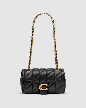 💎 Coach Tabby Shoulder Bag 20 With Quilting Black/Gold 20 х 11 х 6.5 см