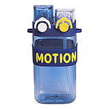 Пляшка для води з трубочкою 550 мл спортивна пластикова пляшка для тренувань Синя HP-14-49BL, фото 2