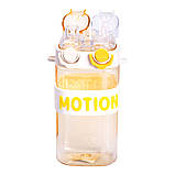 Пляшка для води з трубочкою 550 мл спортивна пластикова пляшка для тренувань Жовта HP-14-49Y, фото 3