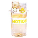 Пляшка для води з трубочкою 550 мл спортивна пластикова пляшка для тренувань Жовта HP-14-49Y, фото 2