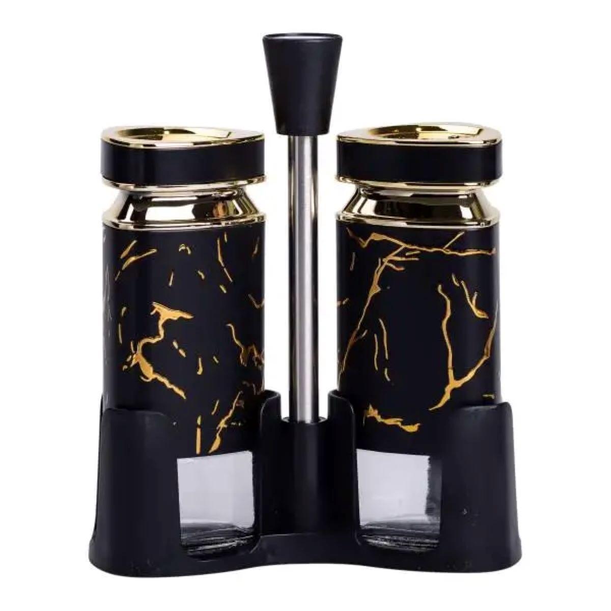 Набір для спецій на підставці солонка і перечниця по 120 мл Чорний HP-1353, фото 1