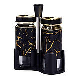 Набір для спецій на підставці солонка і перечниця по 120 мл Чорний HP-1353, фото 2