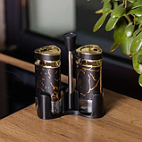 Набір для спецій на підставці солонка і перечниця по 120 мл Чорний HP-1353, фото 4
