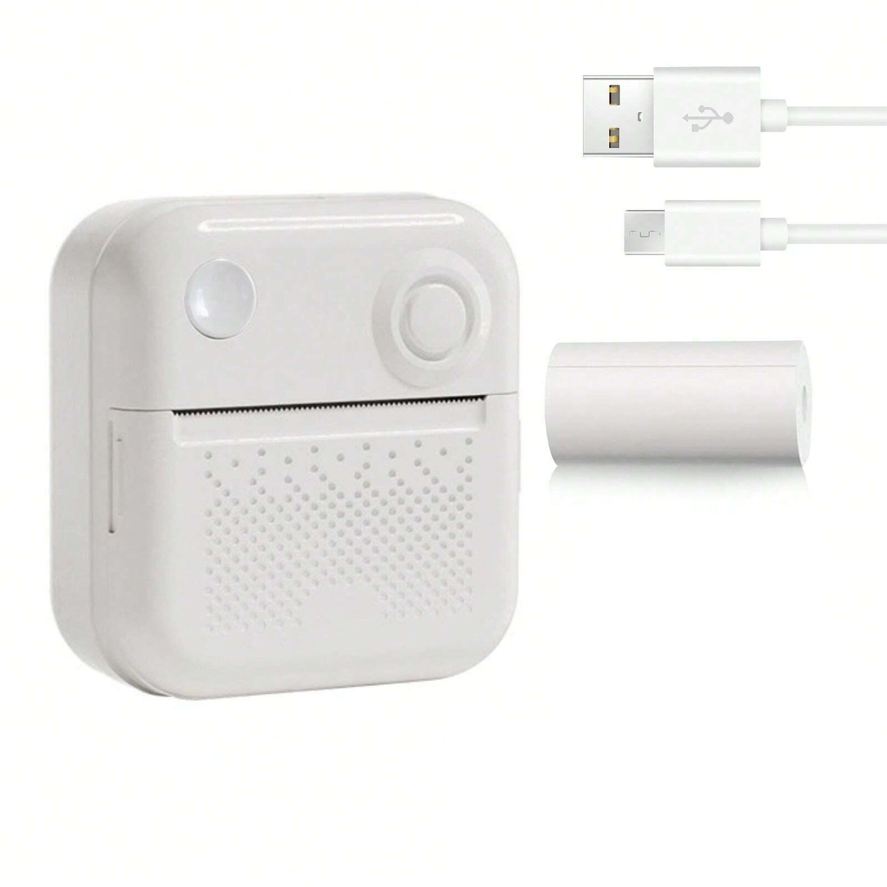 Портативний термопринтер DOLEWA Bluetooth для смартфона, термодрук 200 dpi, безчорнильний принтер з комплектом паперу, Type-C, фото 1