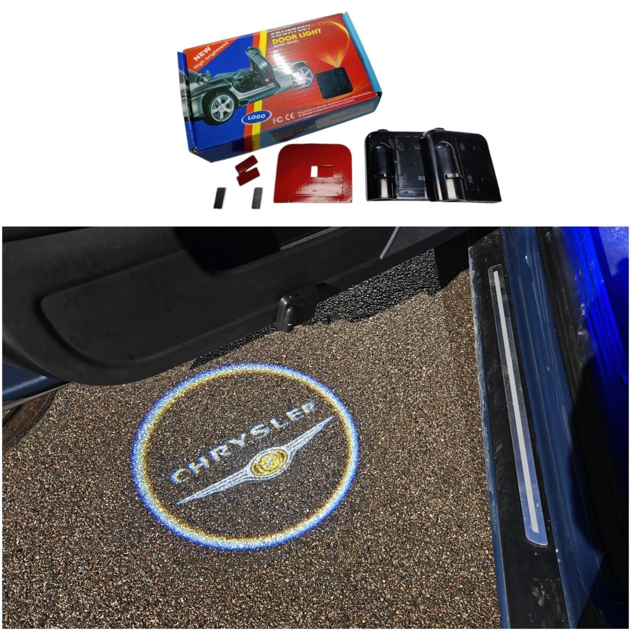 Лазерне підсвічування на дверях автомобіля з логотипом Chrysler, фото 1