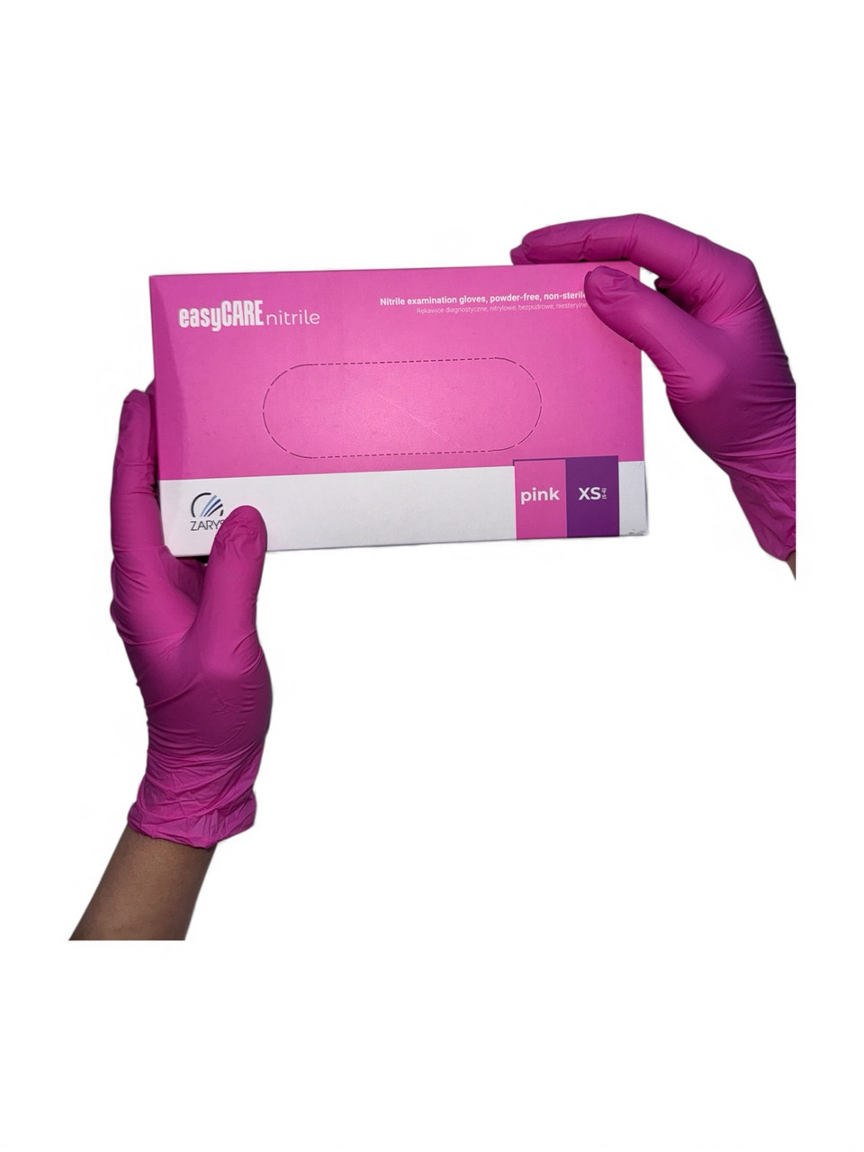 Рукавички нітрилові easyCARE nitrilePINK ХS нестерильні непудровані (50 пар / уп) рожеві