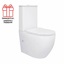 Унітаз-компакт Qtap Robin Ultra Quiet безобідковий із сидінням Soft-close QT13222128AUQ1W