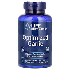 Часник, Optimized Garlic, Life Extension, стандартизований, 200 капсул