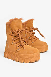 Черевики дитячі для дівчинки світло-коричневого кольору зимові 208583P