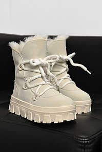 Черевики дитячі для дівчинки білого кольору зимові 208584P