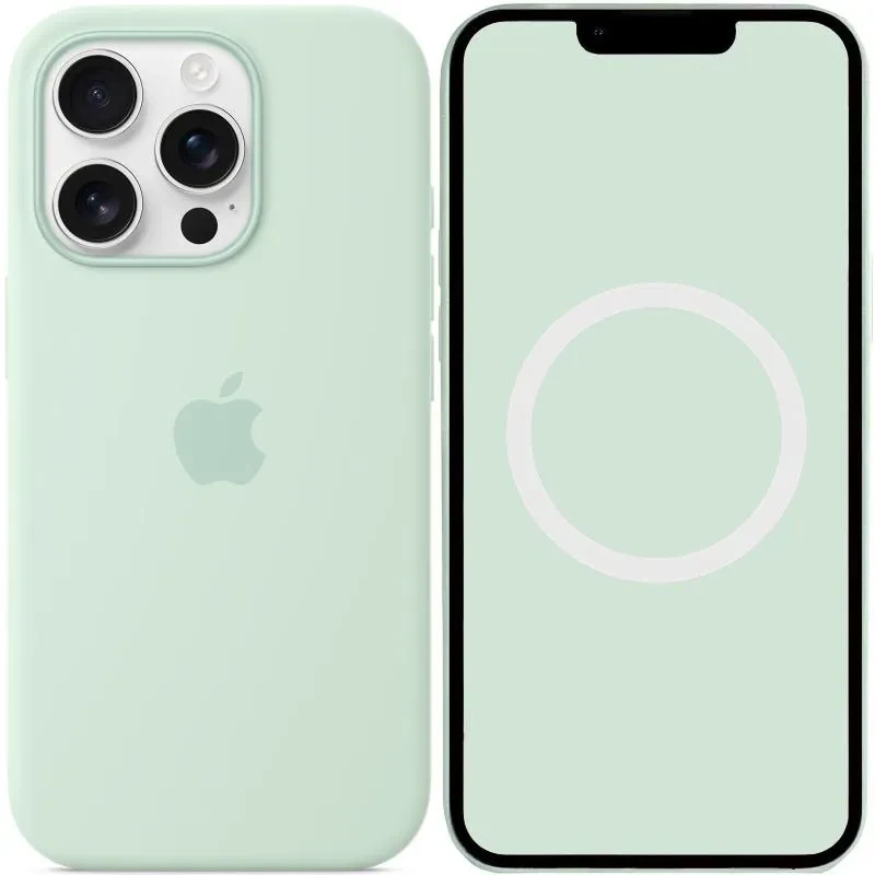 Чехол Silicone case (AAA) with Magsafe and Animation для Apple iPhone 16 Pro (6.3 дюйма) Aquamarine, фото 1