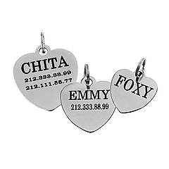 Адресник для Собак BronzeDog з Нержавіючої Сталі Серце S