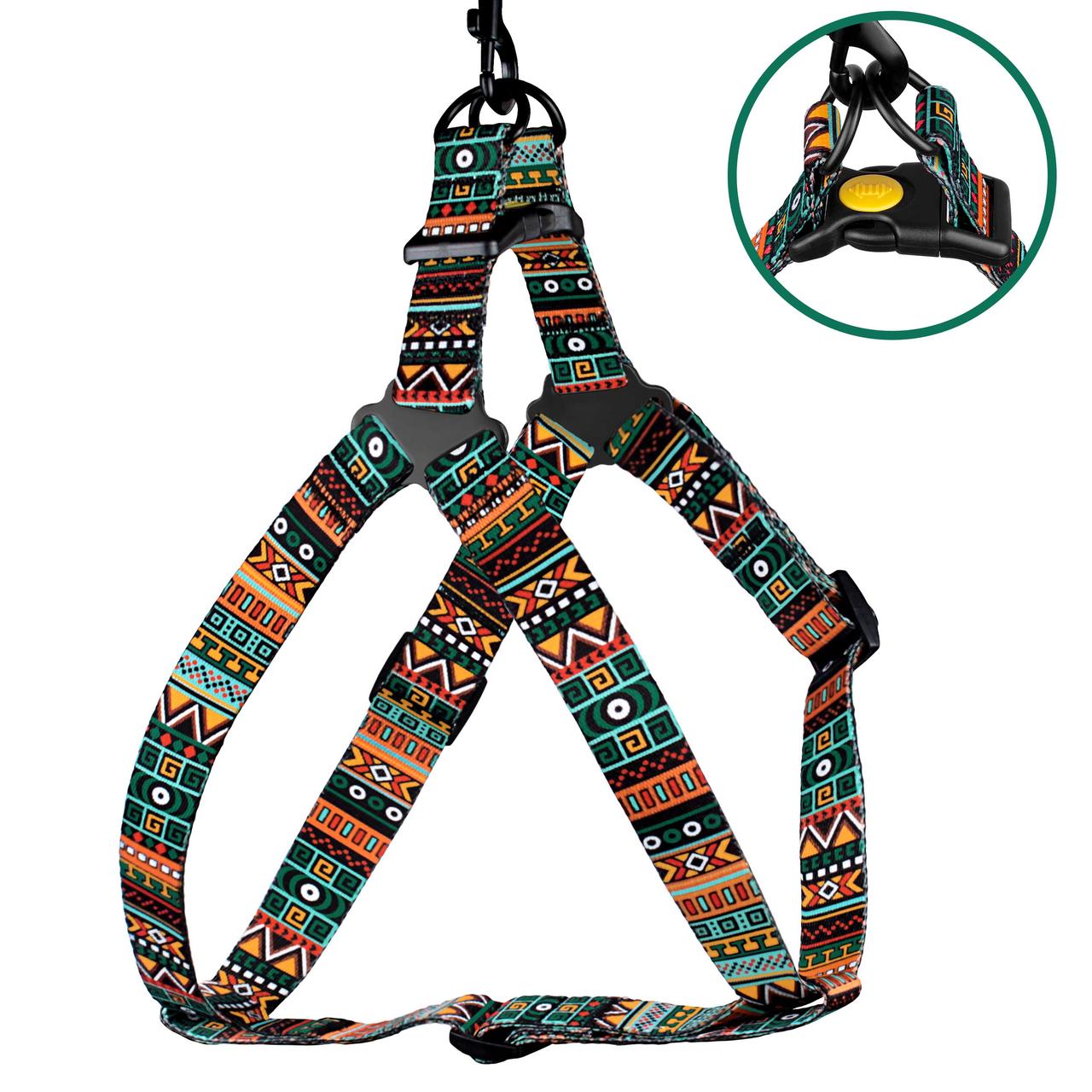 Шлея для Собак BronzeDog Urban Етнічна Нейлонова Ментол S, фото 1