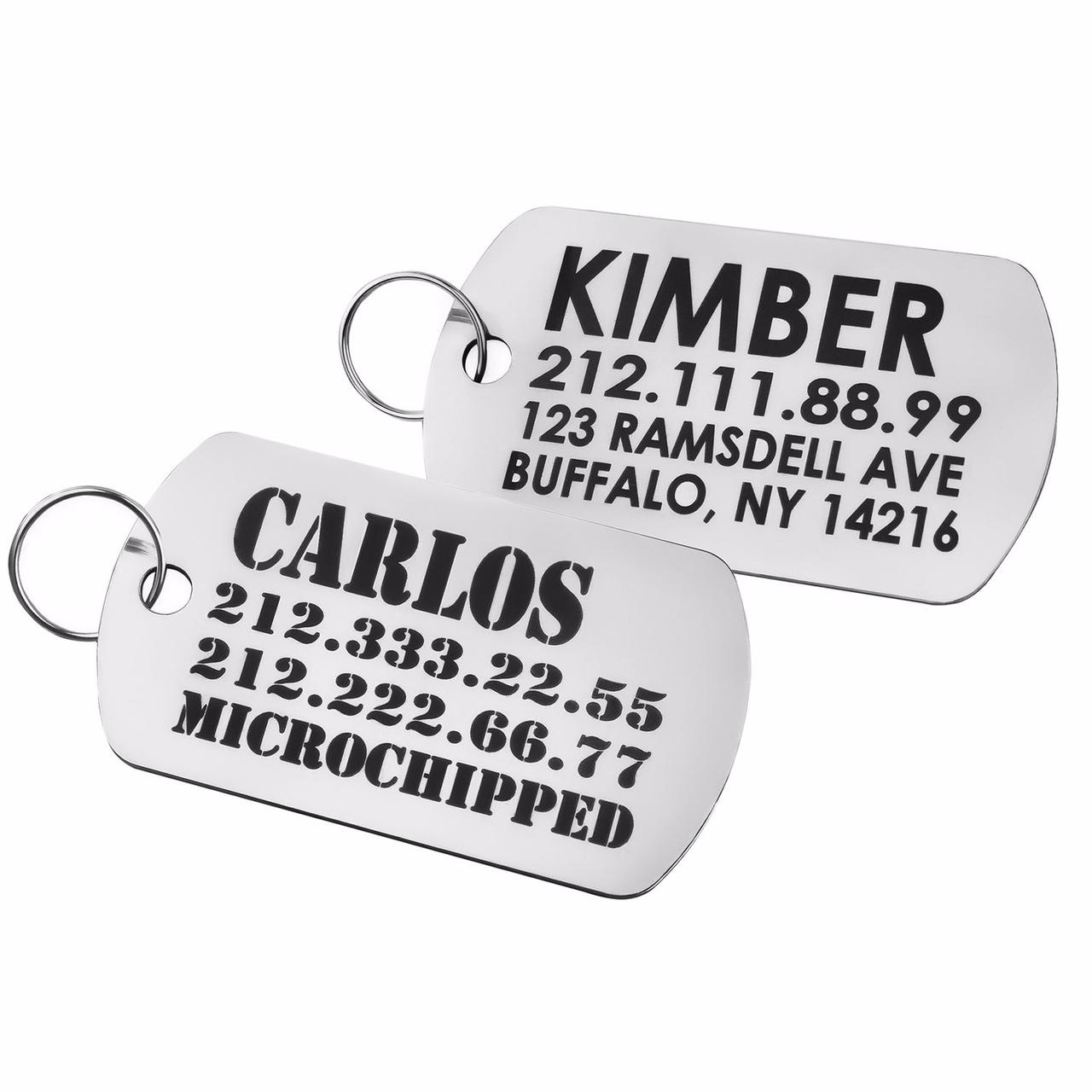 Адресник для Собак BronzeDog з Нержавіючої Сталі Армійський L, фото 1