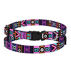 Нашийник для Собак Дрібних Порід BronzeDog Urban Етнічний Нейлоновий з Пластиковою Пряжкою Фіолетовий XS