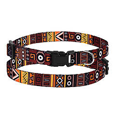 Нашийник для Собак Дрібних Порід BronzeDog Urban Етнічний Нейлоновий з Пластиковою Пряжкою Помаранчевий XS