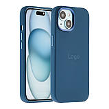 Чохол Silicone Case Metal Buttons (AA) для iPhone 15 Midnight Blue, фото 3