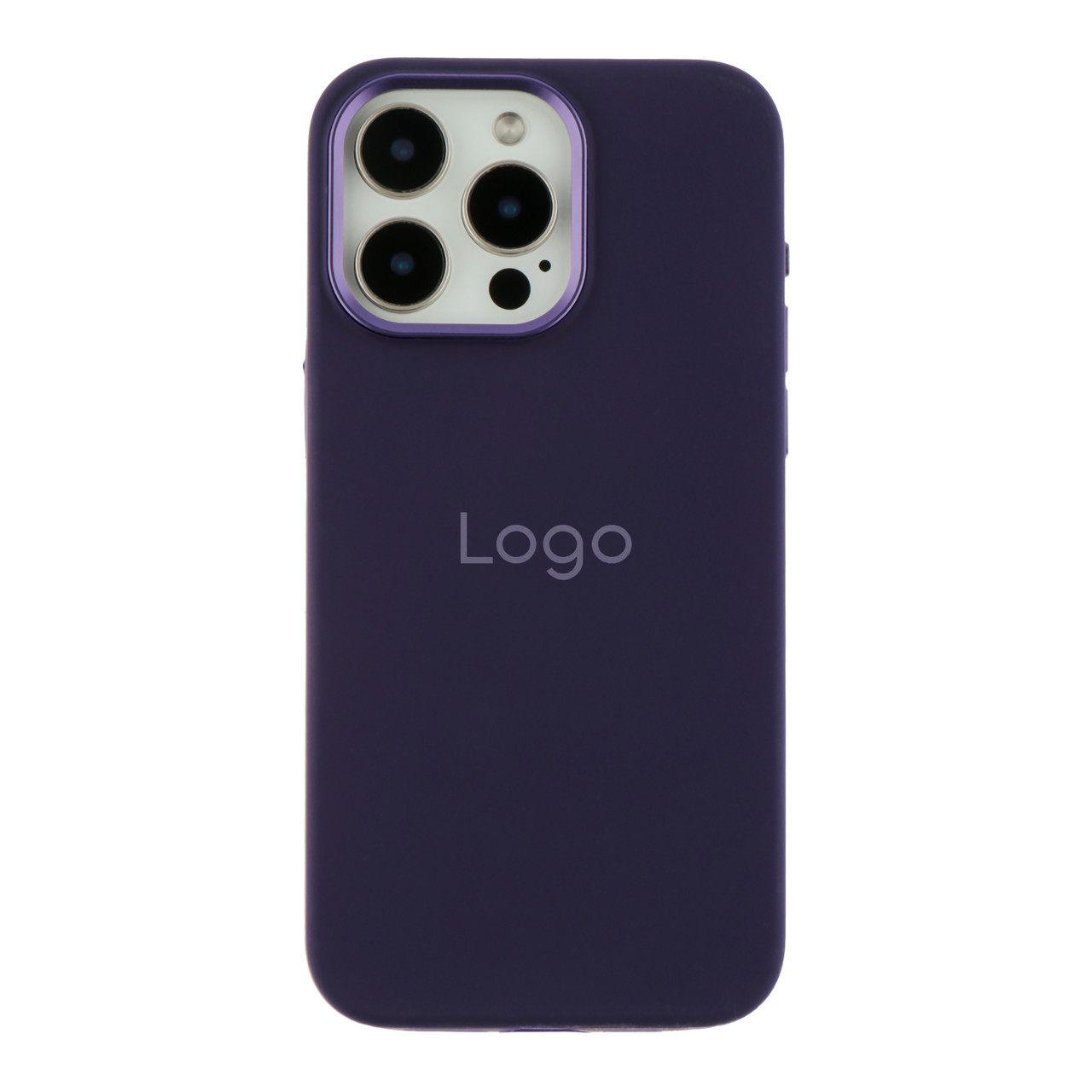 Чохол Silicone Case Metal Buttons (AA) для iPhone 15 Pro Max Purple, фото 1