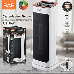 Керамічний тепловентилятор білий RAF R.1179W 2000Вт 22050Гц п'ять швидкостей