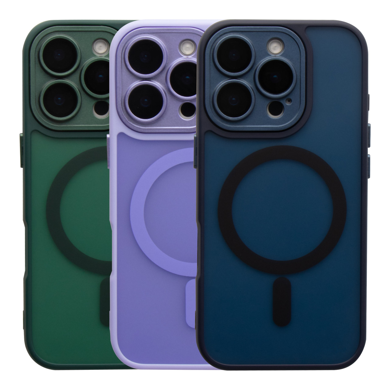 Чохол TPU+PC Magnetic Matte Camera Lens with Magsafe для iPhone 16 Pro Purple, фото 1