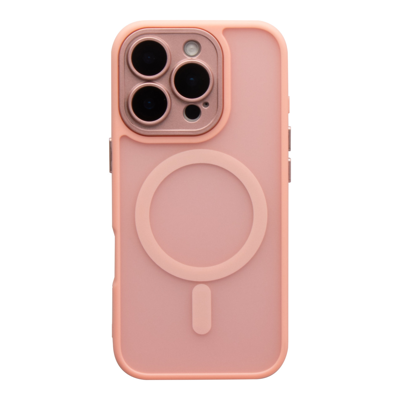 Чохол TPU+PC Magnetic Matte Camera Lens with Magsafe для iPhone 16 Pro Pink, фото 1