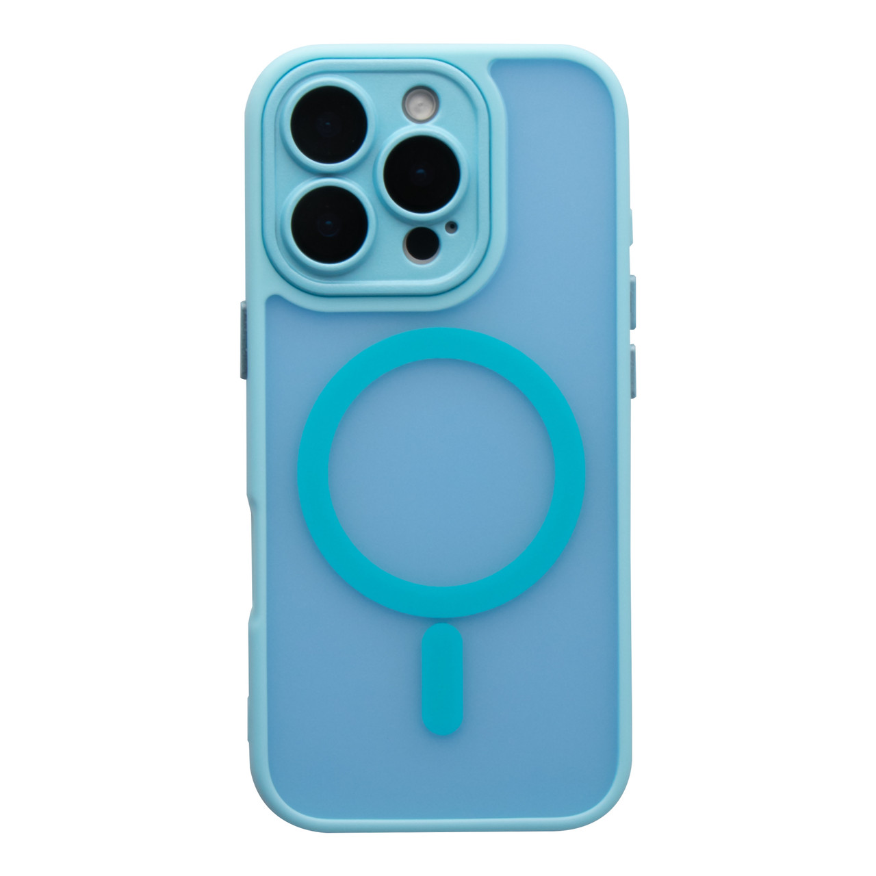 Чохол TPU+PC Magnetic Matte Camera Lens with Magsafe для iPhone 16 Pro Max Blue, фото 1